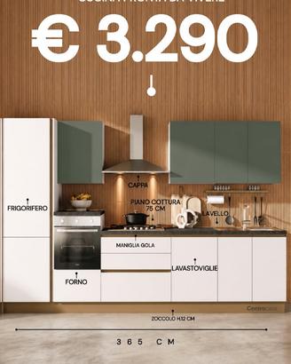 CUCINA 365 CM COMPLETA DI 5 ELETTRODOMESTICI