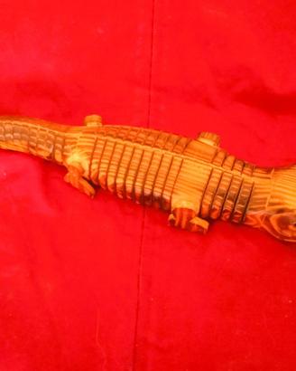 Coccodrillo Snodabile in Legno Artigianale - 36 cm