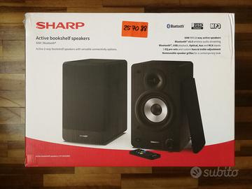 Casse altoparlanti da scaffale nero in legno 60w