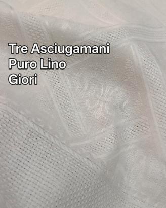 Tre Asciugamani Puro Lino Giori