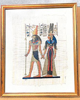 Quadro antico Egitto - Papiro autentico dipinto a