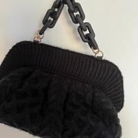 borsa nera con catena 