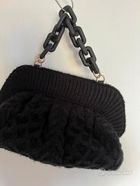 borsa nera con catena 