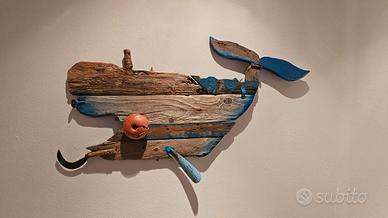 pesci in legno di recupero