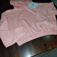 Felpa crop con cappuccio