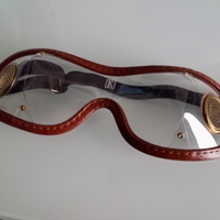 Occhiali moto vintage pelle metallo k