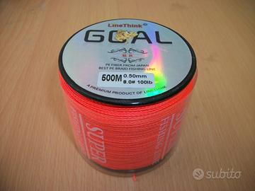 filo trecciato pesca 500 mt 0,50mm 100 lb orange