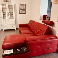 Divano angolare in pelle con penisola