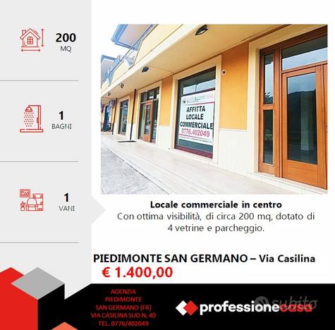 Locale ampia metratura con 4 vetrine