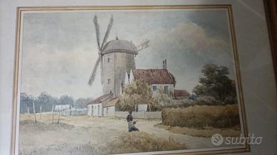 Julius Godet - Paesaggio rurale con Mulino