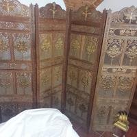 Paravento vintage in legno intagliato