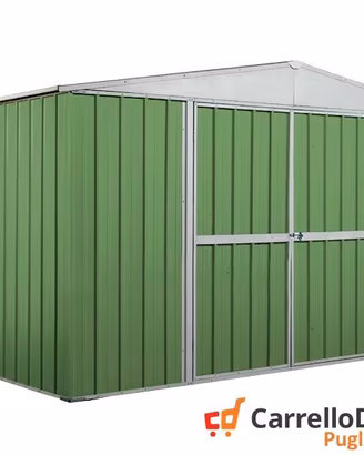 Casetta giardino acciaio 360x260 9mq verde chiaro