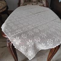 Set di tre centri uncinetto filet ecru'