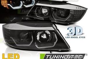 Fari LED Angel Eyes 3D BMW Serie 3 E90 / E91 Neri