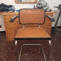 Sedia Breuer Vienna con braccioli cromata anni 40