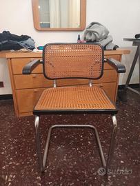 Sedia Breuer Vienna con braccioli cromata anni 40