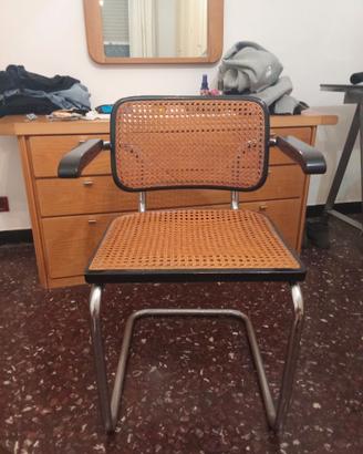 Sedia Breuer Vienna con braccioli cromata anni 40