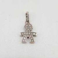 COD.1470.25 CIONDOLO "LE BEBE" ORO BIANCO DIAMANTI