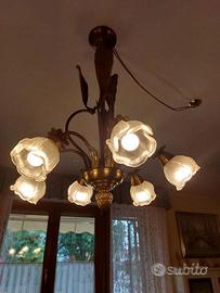 Lampadario in ottone francese