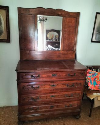 CASSETTONE CON SPECCHIERA  IN LEGNO PRIMI DEL 900