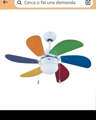 ventilatore a soffitto con luce