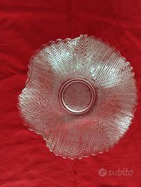 Centrotavola vintage in vetro lavorato