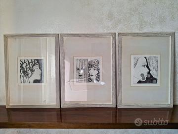 Quadri con disegni acqua forte