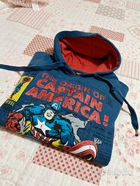 marvel comics/ captain america/ felpa uomo