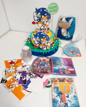 torta finta a tema Sonic 