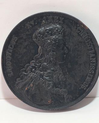 Antica Medaglia Luigi XV Incoronazione 1722 Bronzo