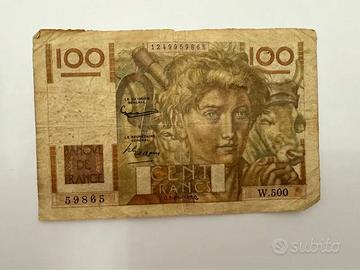Banconota 100 Francs Francia vintage