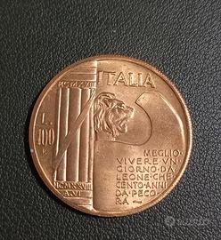 rara moneta 100 lire Mussolini - riconeo 
