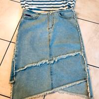 Gonna jeans denim azzurro Conbipel. Tg S/M