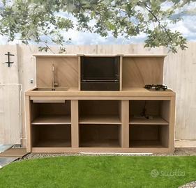 Cucina outdoor realizzata in pietra naturale