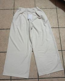 Pantalone Pull&Bear Wide Leg Panna
