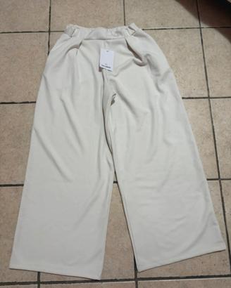 Pantalone Pull&Bear Wide Leg Panna