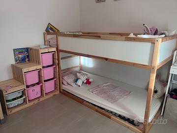 Letto Kura + trofast+ 2 materassi 90X200+ doga