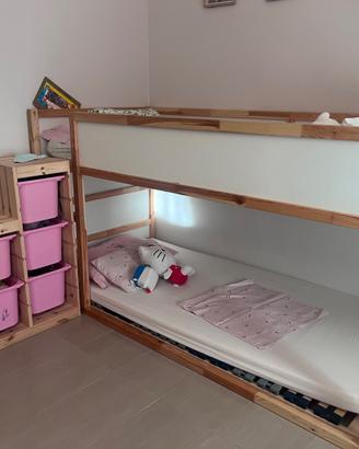 Letto Kura + trofast+ 2 materassi 90X200+ doga