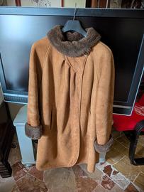 Cappotto vintage Made in Italy in pelle scamosciat