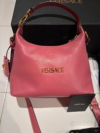 Borsa versace nuova in nappa rosa originale