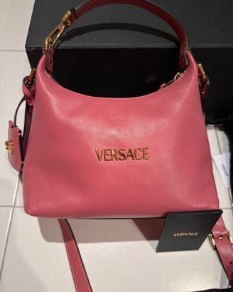 Borsa versace nuova in nappa rosa originale