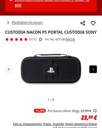 custodia e pellicola Nacon per PlayStation Portal 