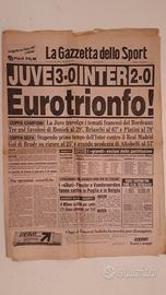 Gazzetta vintage -Trionfo Juventus e Inter 11/4/85