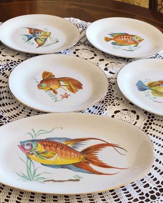 Pregiato servizio da pesce vintage per 6 persone
