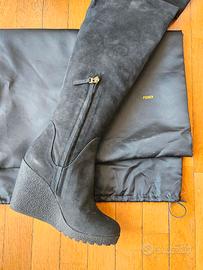 Stivali FENDI Over-the-Knee NUOVI - Camoscio Nero
