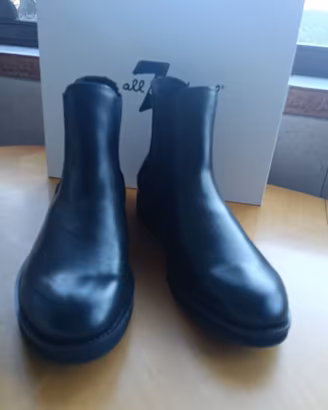 Eleganti stivali Chelsea neri in pelle di 7 For Al