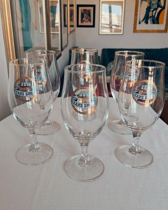 Set vintage 6 calici Birra Moretti Sans Souci