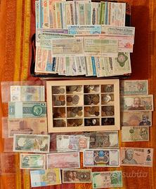 Monete, banconote e miniassegni + moneta d'argento