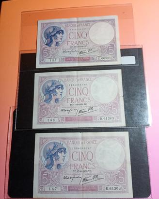 Francia 5 franchi violet 