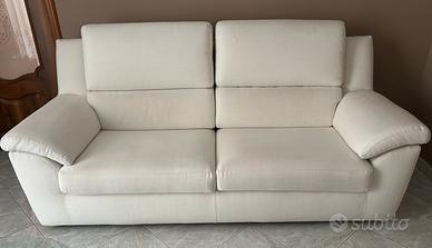 Divano 3 posti Poltronesofà, colore Bianco latte